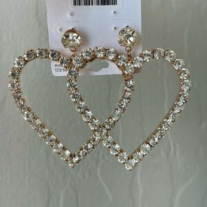 New Elegant Gold Heart Earrings